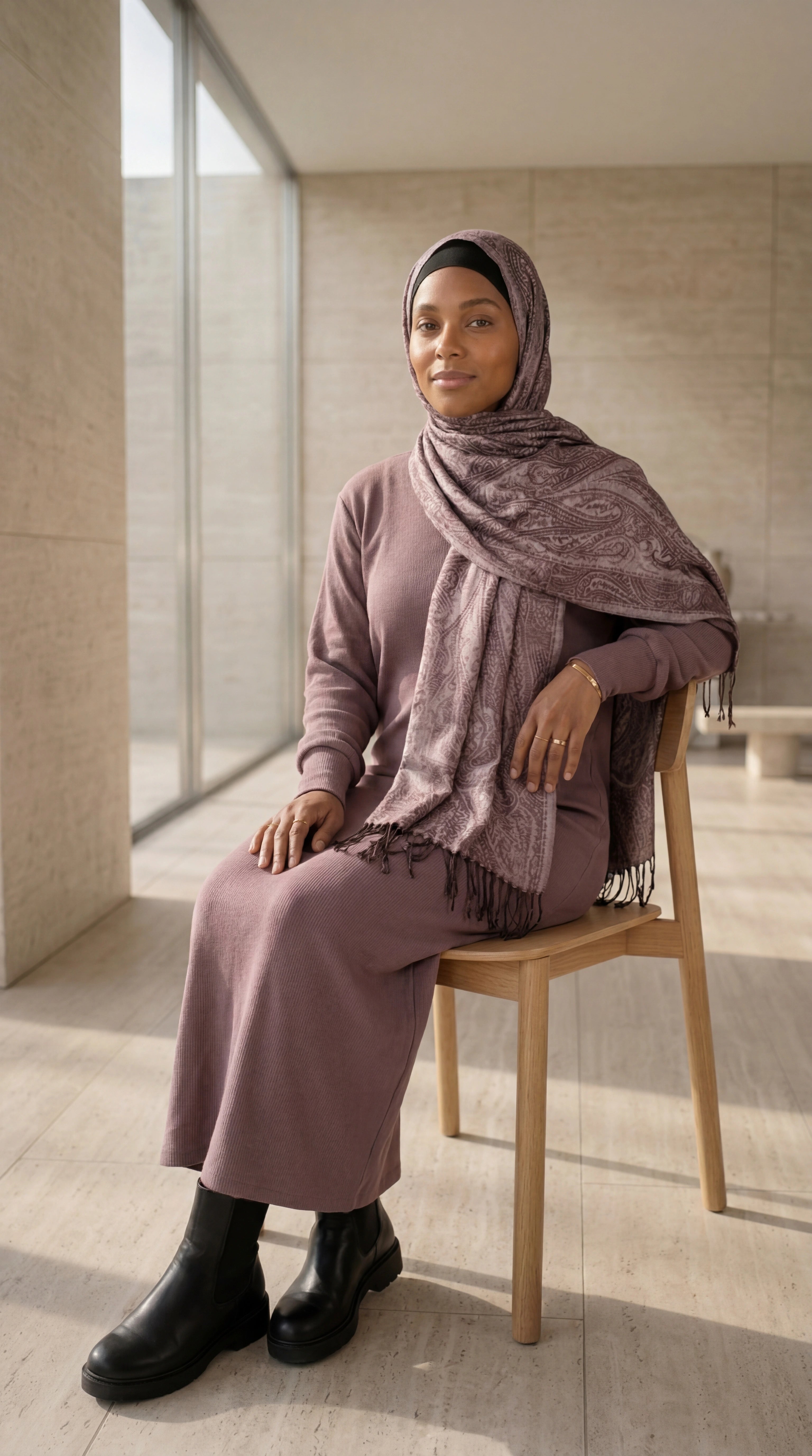Weites Strickkleid mit Rollkragen