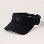 MIKA Sonnenvisier in Schwarz mit MIKA-luise-Logo – Open-Top, Produktansicht